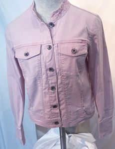 Bandolinoblu Pink Embellished Jean Jacket Sz Med